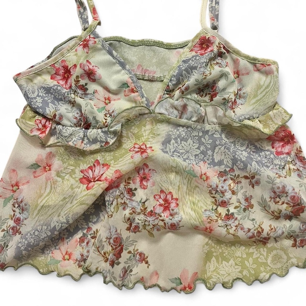 Shein Flowy Floral Patchwork Crop Top | Cottagecore Coquette Summer Tank